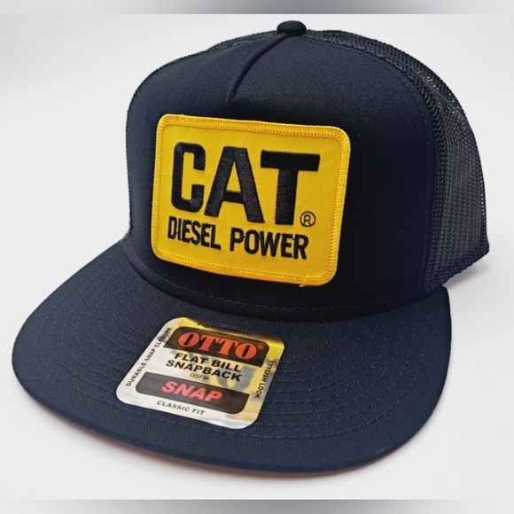Caterpillar Diesel Power Trucker Mesh Snapback Hat Cap Flat Bill Smokey Bandit - Picture 2 of 4
